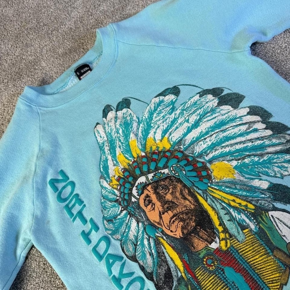 Vintage 1989 North Dakota Chief Graphic Sweatshirt USA Made Small